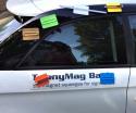 Yellotools TonnyMag Basic magnetic squeegees on a car